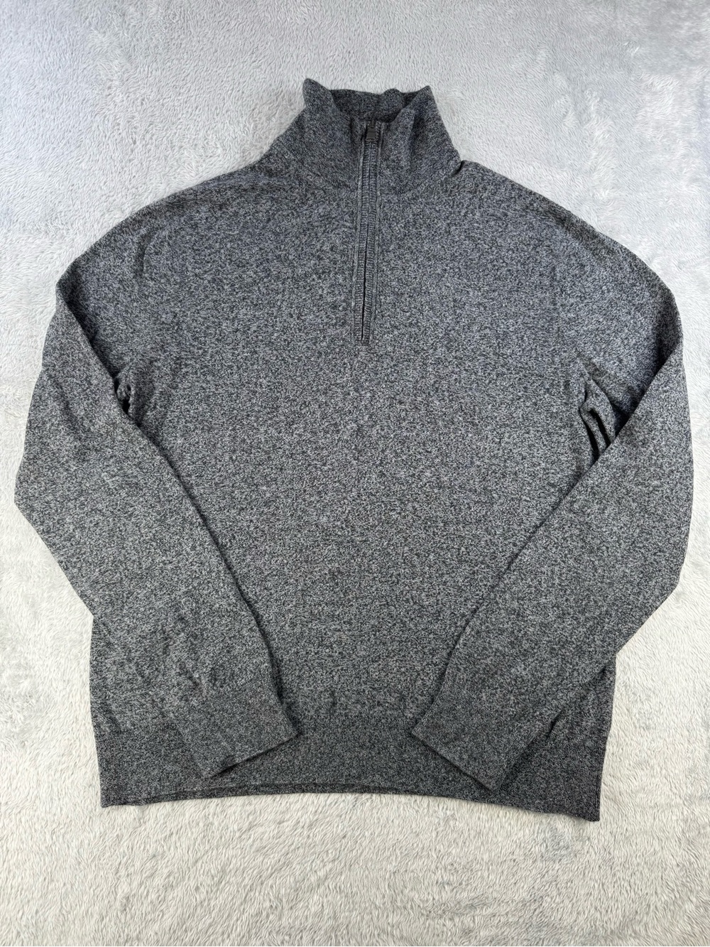 Banana Republic Pima Cotton Cashmere Quarter Zip Sweater Gray Men’s L